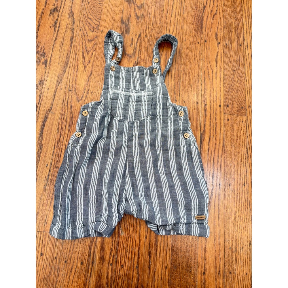 Minymo Kids Striped Cotton Bib Overalls Blue White 12M Size 80 Style 113521
